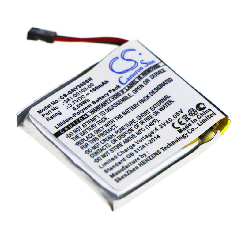 3.7V, 160mAh, Li-Polymer Battery fits Garmin, Vivoactive 3, Vivoactive 3 Music, 0.592Wh
