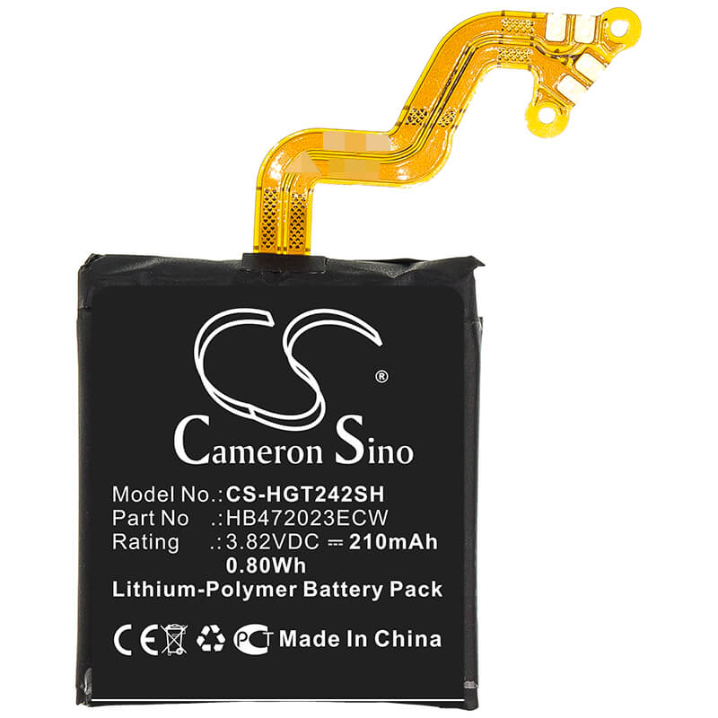 3.82V, 210mAh, Li-Polymer Battery fits Huawei, Gt2 42mm, 0.8022Wh