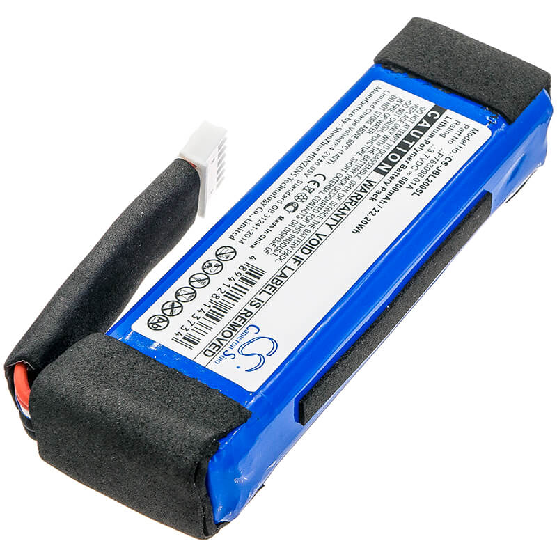 3.7V, 6000mAh, Li-Polymer Battery fits Jbl, Link 20, 22.2Wh