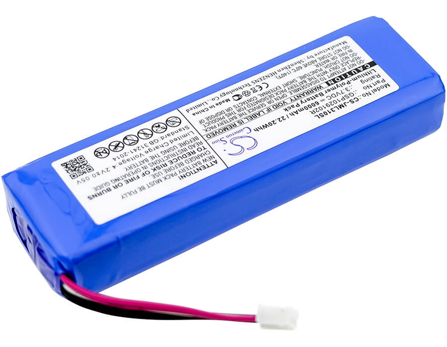 3.7V, 6000mAh, Li-Polymer Battery fits Jbl, Charge 2, Charge 2 Plus, 22.2Wh
