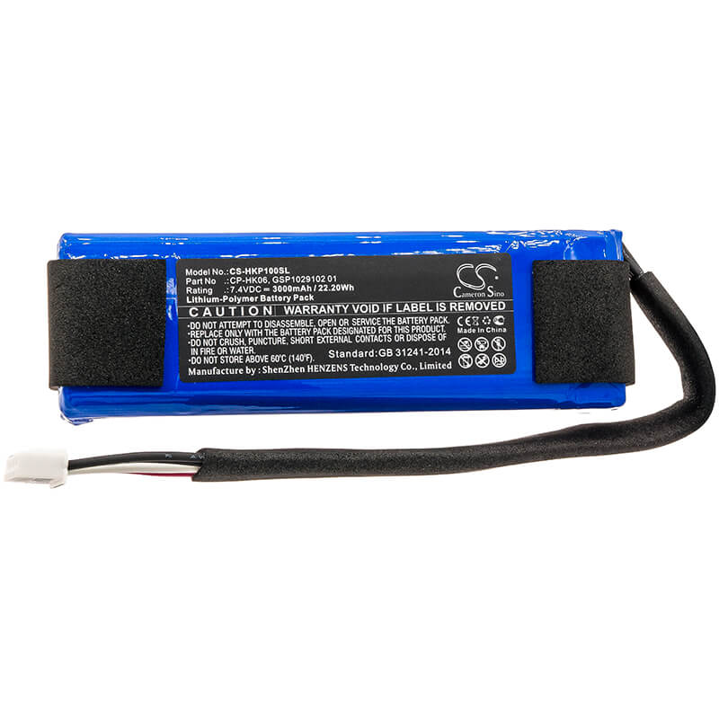 7.4V, 3000mAh, Li-Polymer Battery fits Harman/kardon, Go Play, Go Play Mini, 22.2Wh