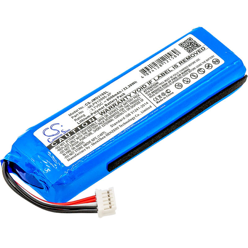 3.7V, 6000mAh, Li-Polymer Battery fits Jbl, Charge 2 Plus, Charge 2+, 22.2Wh