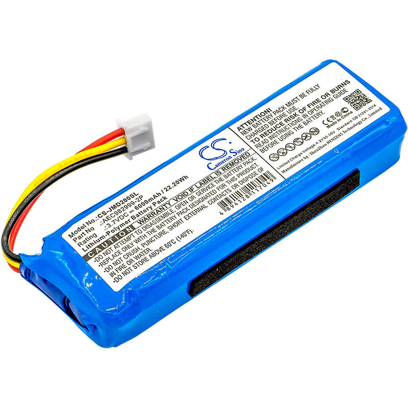 3.7V, 6000mAh, Li-Polymer Battery fits Jbl, Charge, 22.2Wh