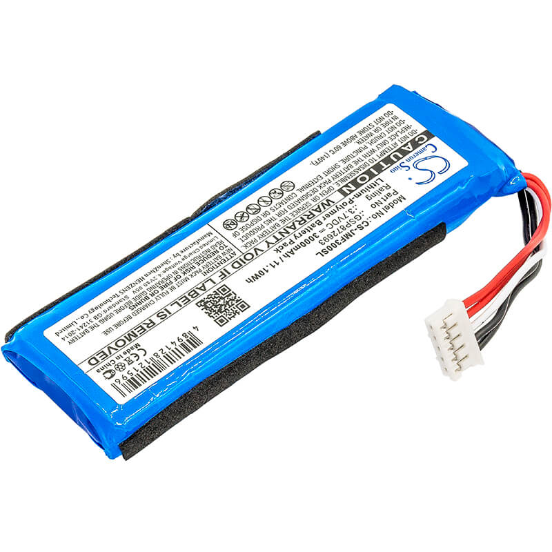 3.7V, 3000mAh, Li-Polymer Battery fits Jbl, Flip 3, Jblflip3gray, 11.1Wh