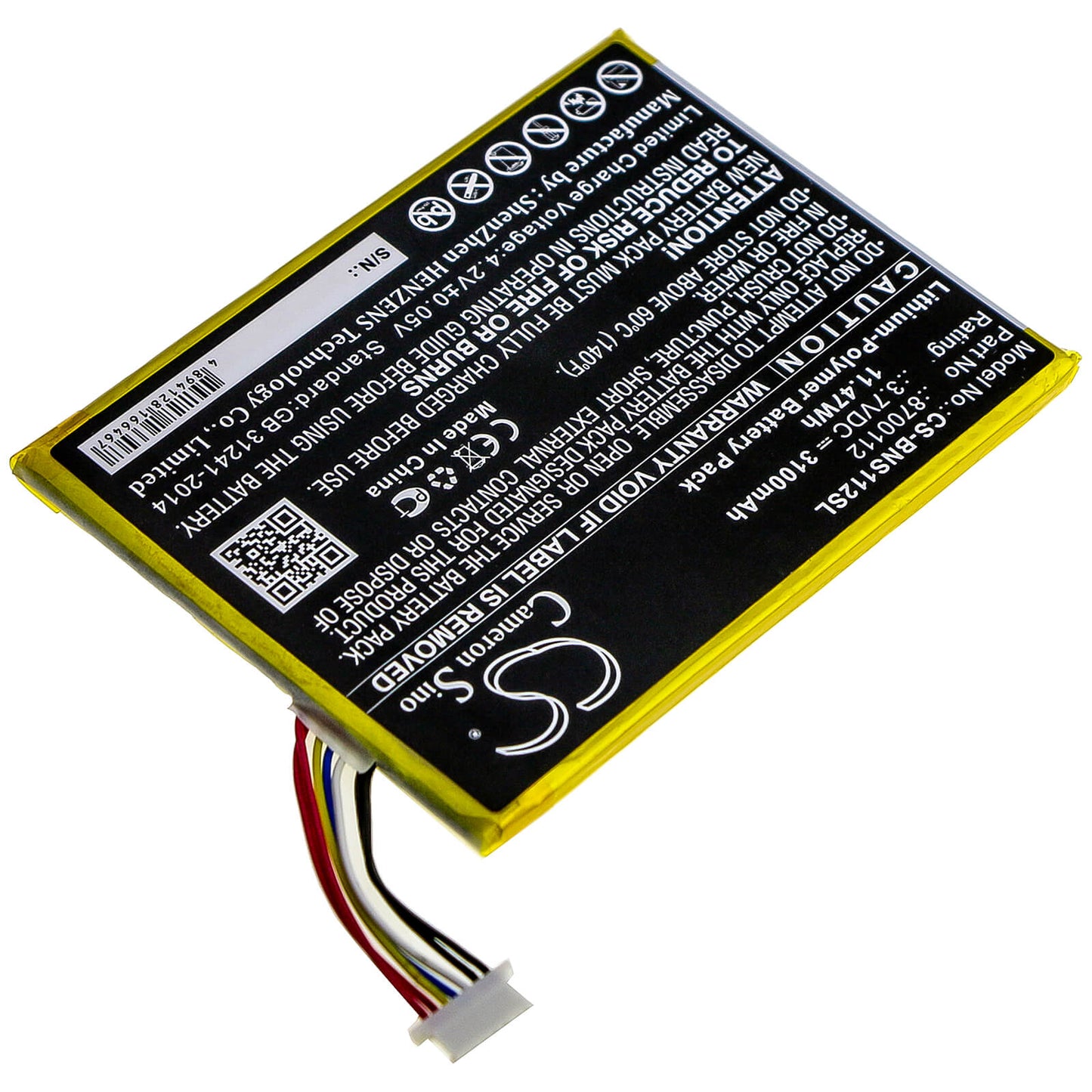 3.7V, 3100mAh, Li-Polymer Battery fits Bang & Olufsen, Beosound Moment, 11.47Wh
