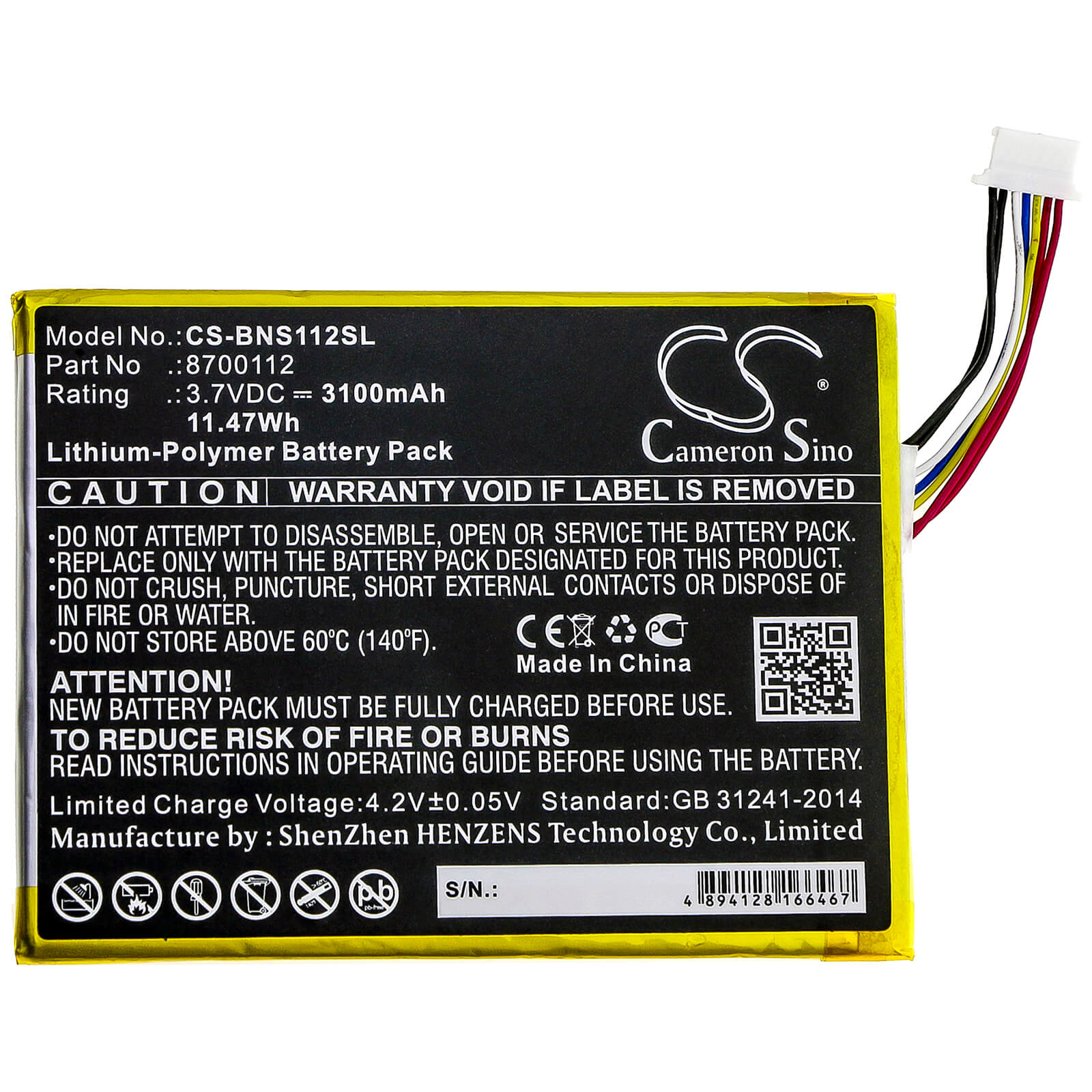3.7V, 3100mAh, Li-Polymer Battery fits Bang & Olufsen, Beosound Moment, 11.47Wh