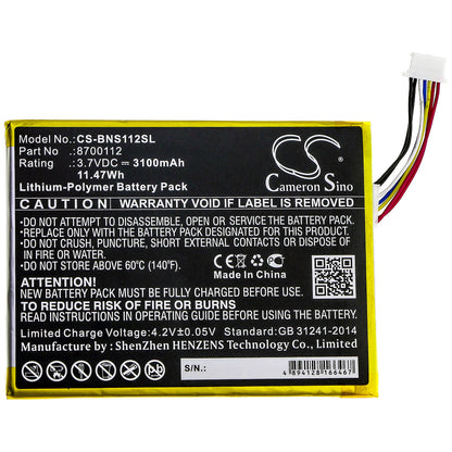 3.7V, 3100mAh, Li-Polymer Battery fits Bang & Olufsen, Beosound Moment, 11.47Wh