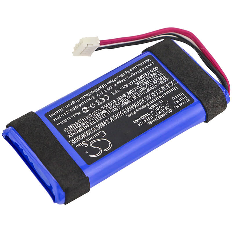 3.7V, 3000mAh, Li-Polymer Battery fits Harman/kardon, Onyx Mini, 11.1Wh