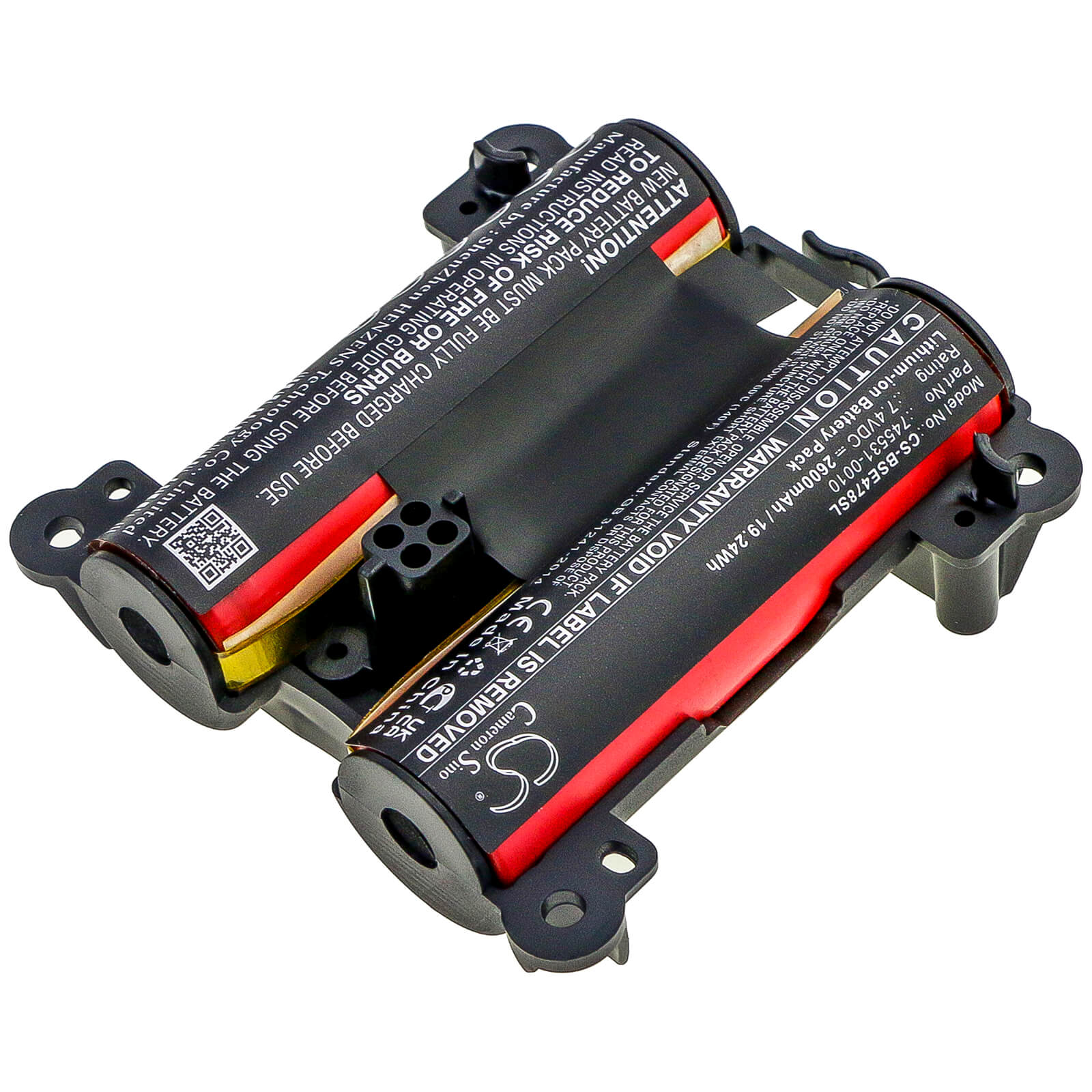 7.4V, 2600mAh, Li-ion Battery fits Bose, 71478, Soundlink Revolve Plus, 19.24Wh