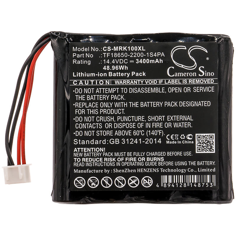 14.4V, 3400mAh, Li-ion Battery fits Marshall, Kilburn, 48.96Wh