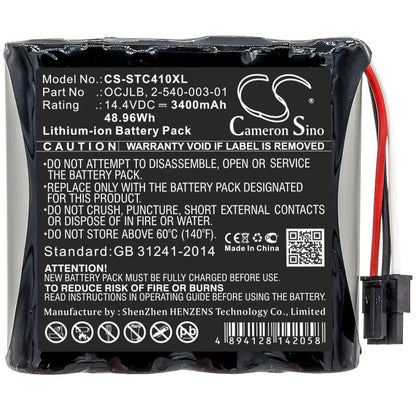 14.4V, 3400mAh, Li-ion Battery fits Soundcast, Ocj410, Ocj410-4n, 48.96Wh