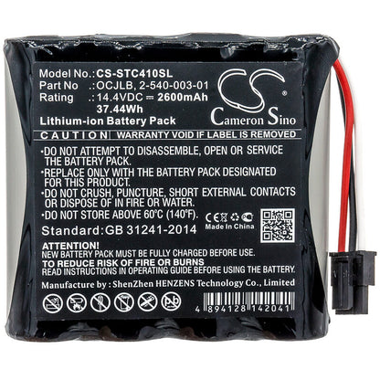 14.4V, 2600mAh, Li-ion Battery fits Soundcast, Ocj410, Ocj410-4n, 37.44Wh