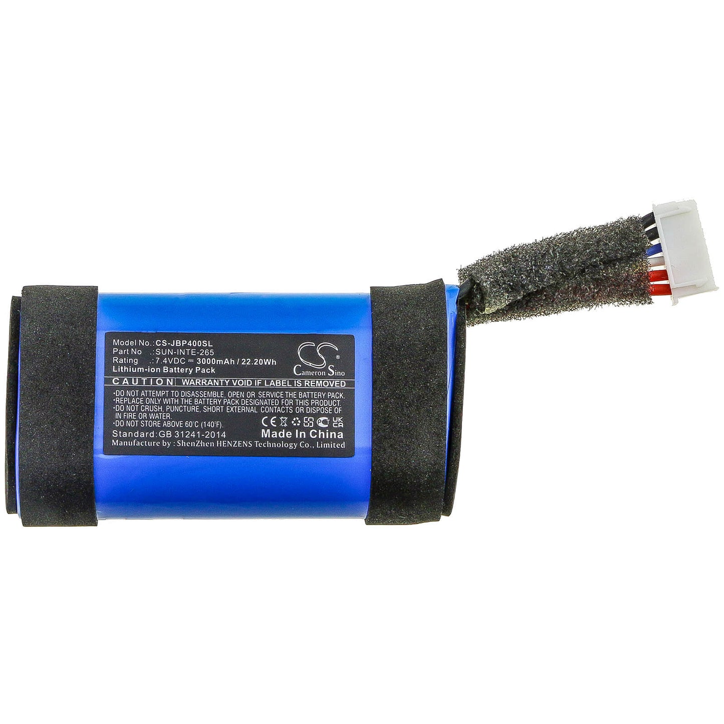 7.4V, 3000mAh, Li-ion Battery fits Jbl, Partybox On-the-go, 22.2Wh