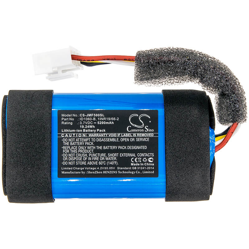 3.7V, 5200mAh, Li-ion Battery fits Jbl, Flip 5, Jblflip5whtam, 19.24Wh