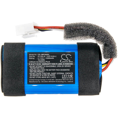 3.7V, 5200mAh, Li-ion Battery fits Jbl, Flip 5, Jblflip5whtam, 19.24Wh