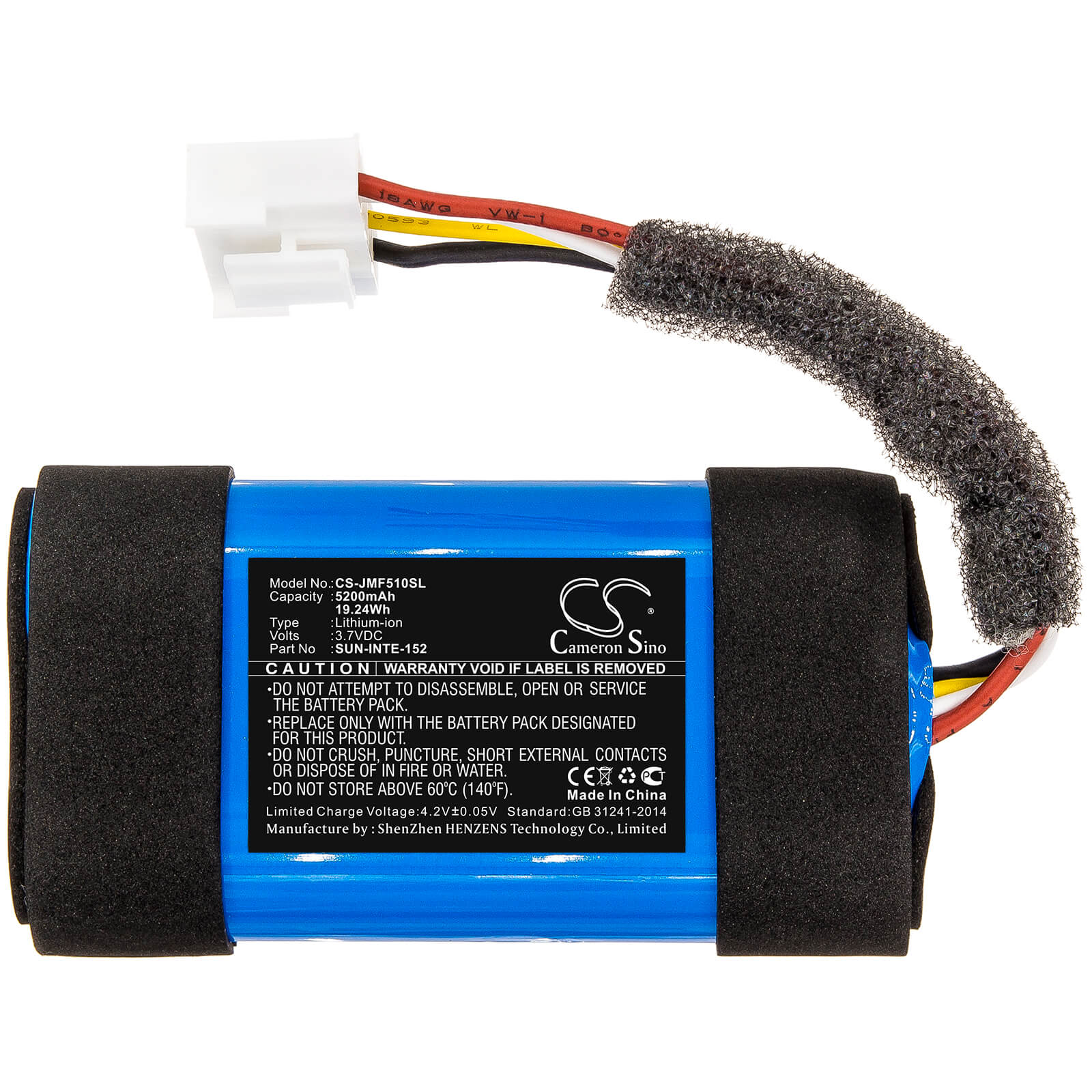 3.7V, 5200mAh, Li-ion Battery fits Jbl, Flip 5 Eco, Flip 5 Ocean, 19.24Wh