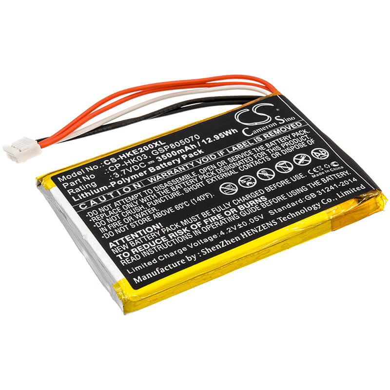 3.7V, 3500mAh, Li-Polymer Battery fits Harman/kardon, Esquire 2, 12.95Wh