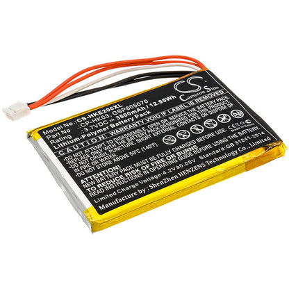 3.7V, 3500mAh, Li-Polymer Battery fits Harman/kardon, Esquire 2, 12.95Wh