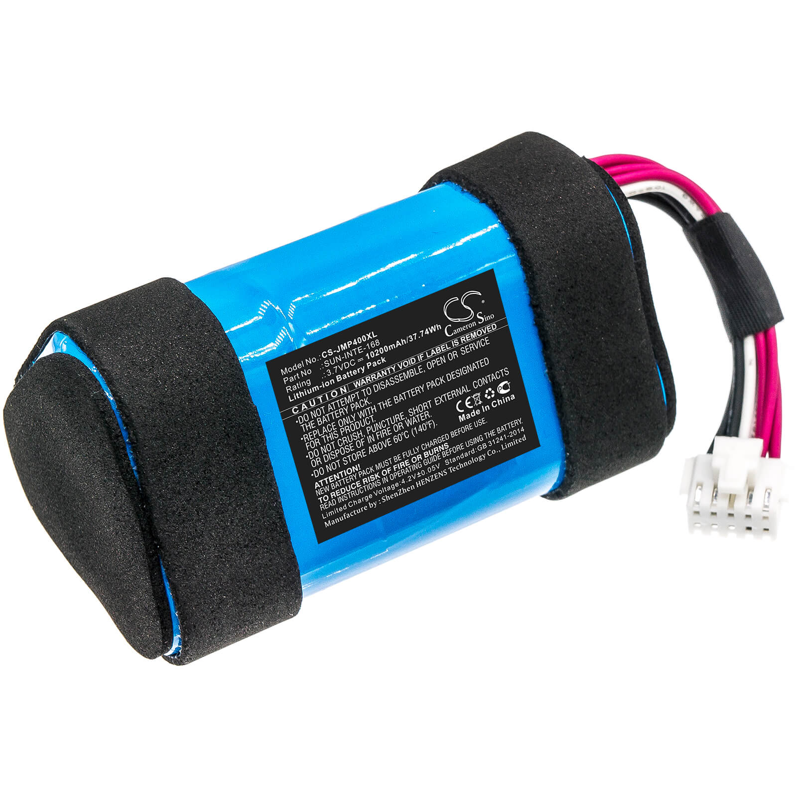3.7V, 10200mAh, Li-ion Battery fits Jbl, Pulse 4, 37.74Wh