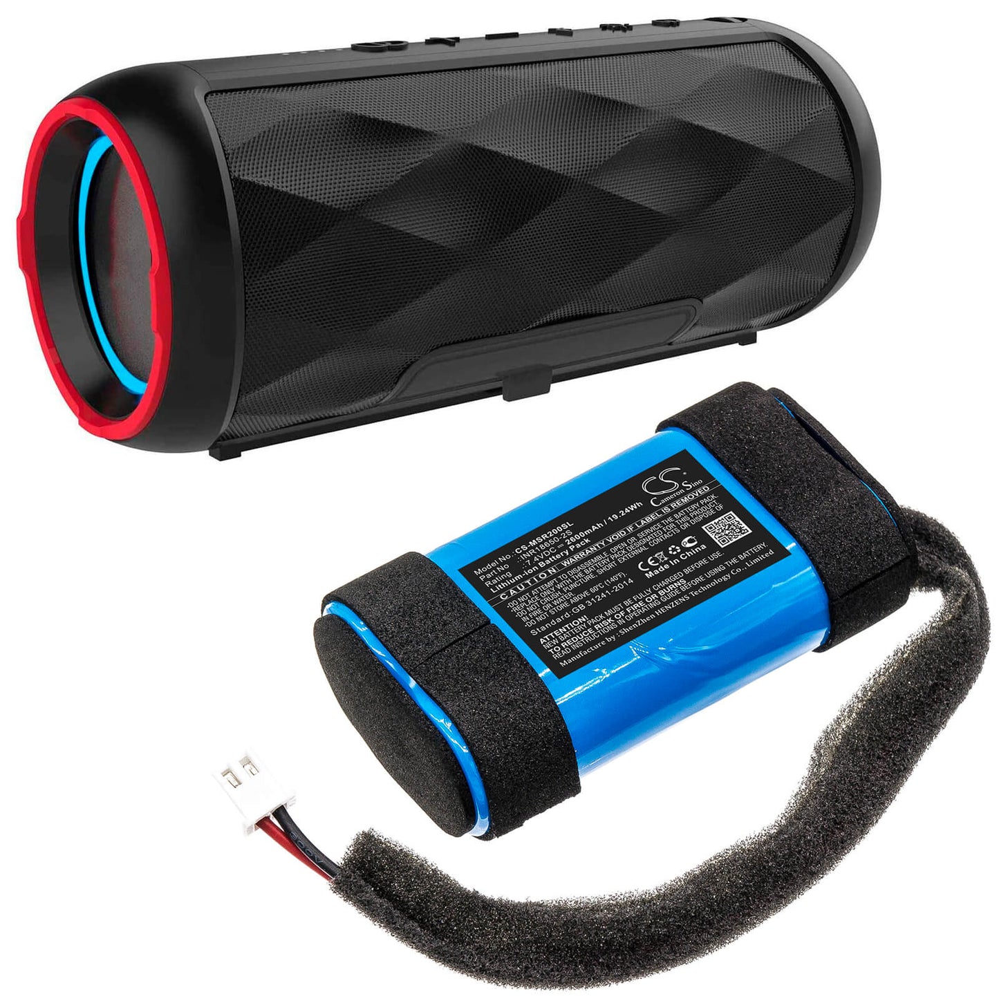 7.4V, 2600mAh, Li-ion Battery fits Monster, Rove 2, 19.24Wh