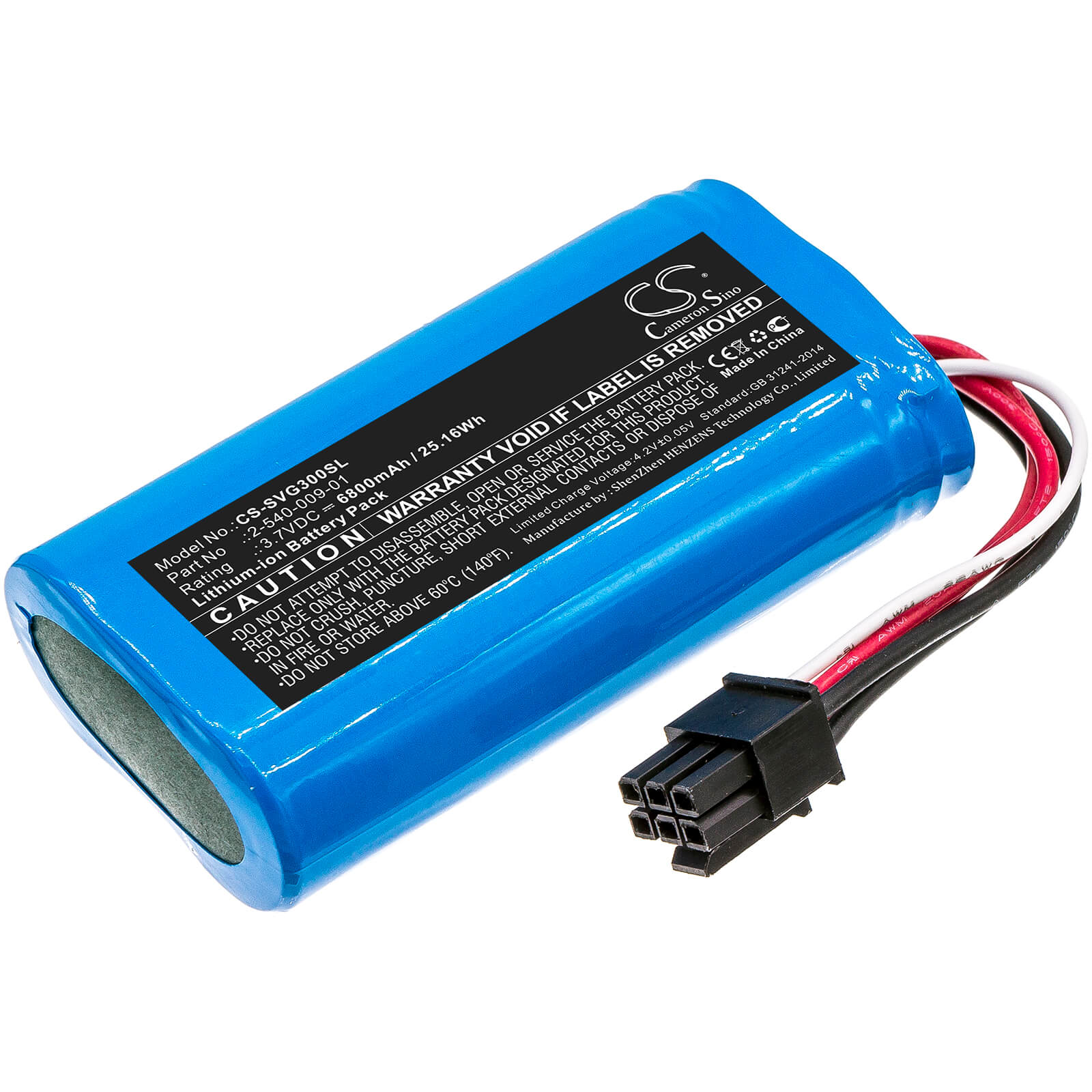 3.7V, 6800mAh, Li-ion Battery fits Soundcast, 21391-vgbt03a, Sud-vgbt03a, 25.16Wh