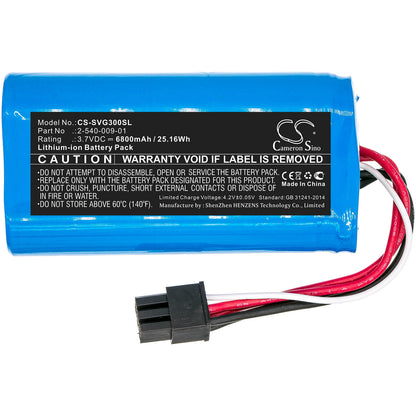 3.7V, 6800mAh, Li-ion Battery fits Soundcast, 21391-vgbt03a, Sud-vgbt03a, 25.16Wh
