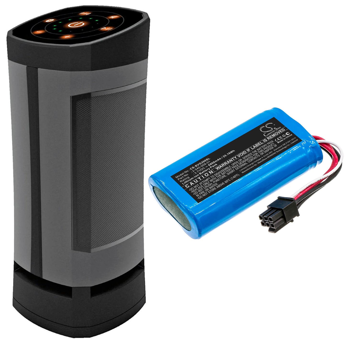 3.7V, 6800mAh, Li-ion Battery fits Soundcast, 21391-vgbt03a, Sud-vgbt03a, 25.16Wh