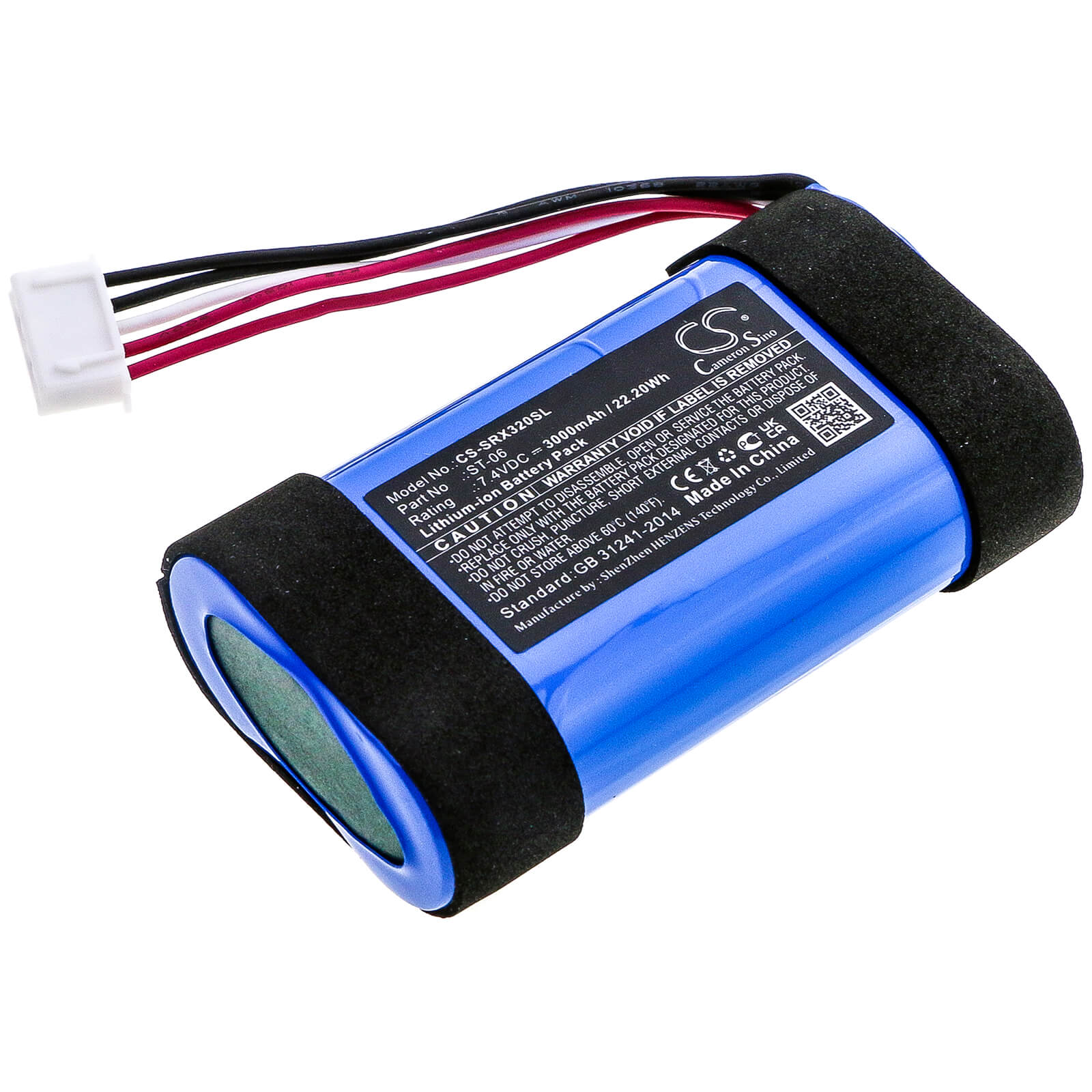 7.4V, 3000mAh, Li-ion Battery fits Sony, Srs-xb31, 22.2Wh