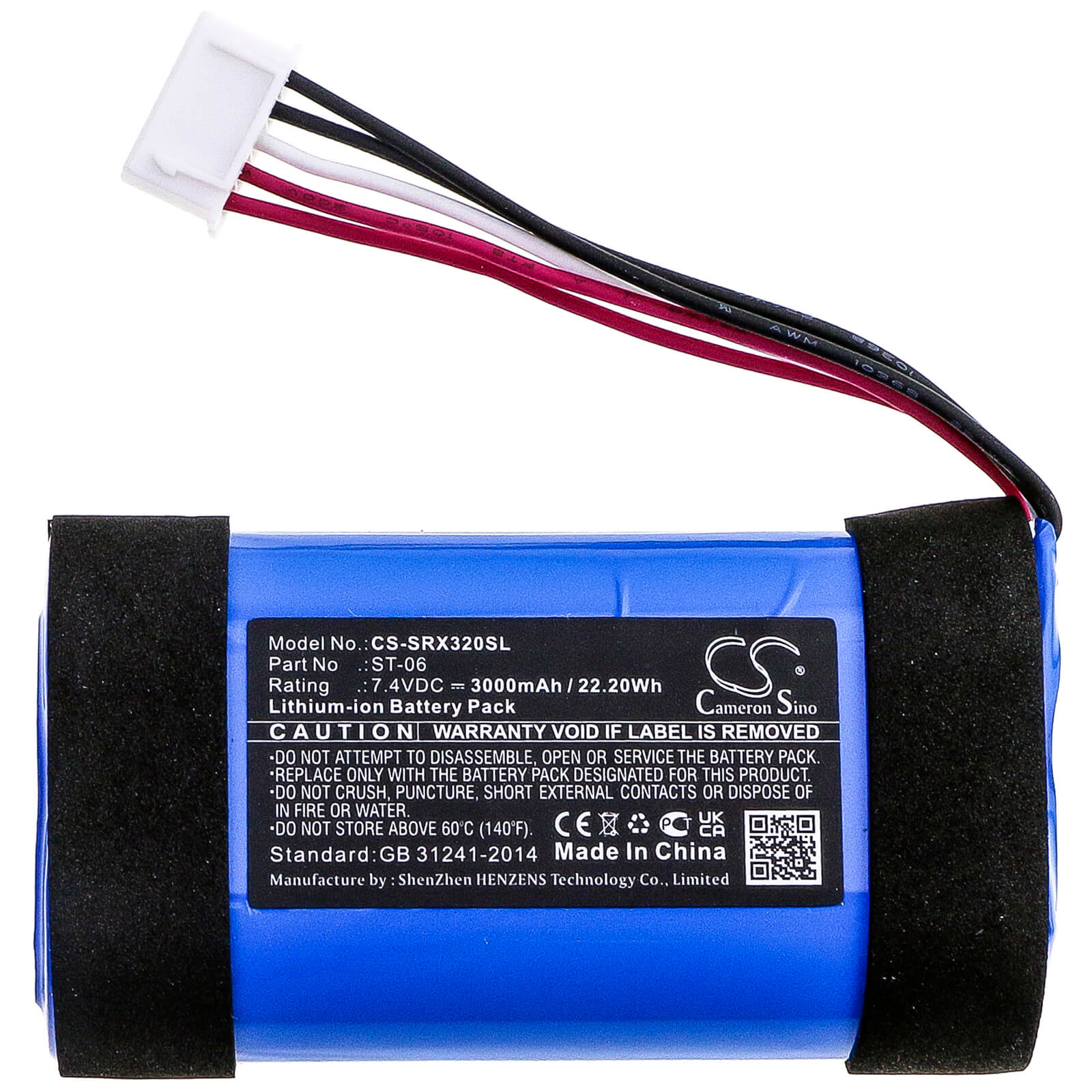 7.4V, 3000mAh, Li-ion Battery fits Sony, Srs-xb31, 22.2Wh