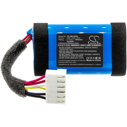 3.7V, 7800mAh, Li-ion Battery fits Jbl, Charge 5, Jblcharge5bluam, 28.86Wh