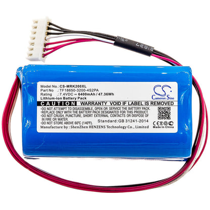 7.4V, 6400mAh, Li-ion Battery fits Marshall, Kilburn Ii, Kilburn Ii V2, 47.36Wh