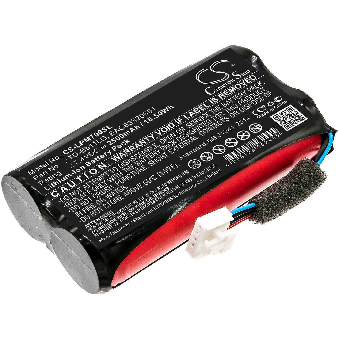 7.4V, 2500mAh, Li-ion Battery fits Lg, Music Flow P7, Np7550, 18.5Wh