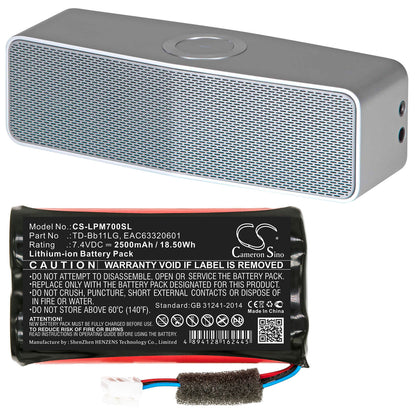 7.4V, 2500mAh, Li-ion Battery fits Lg, Music Flow P7, Np7550, 18.5Wh