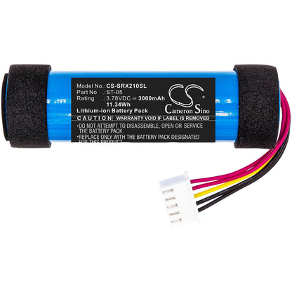 3.78V, 3000mAh, Li-ion Battery fits Sony, Srs-xb21, 11.34Wh