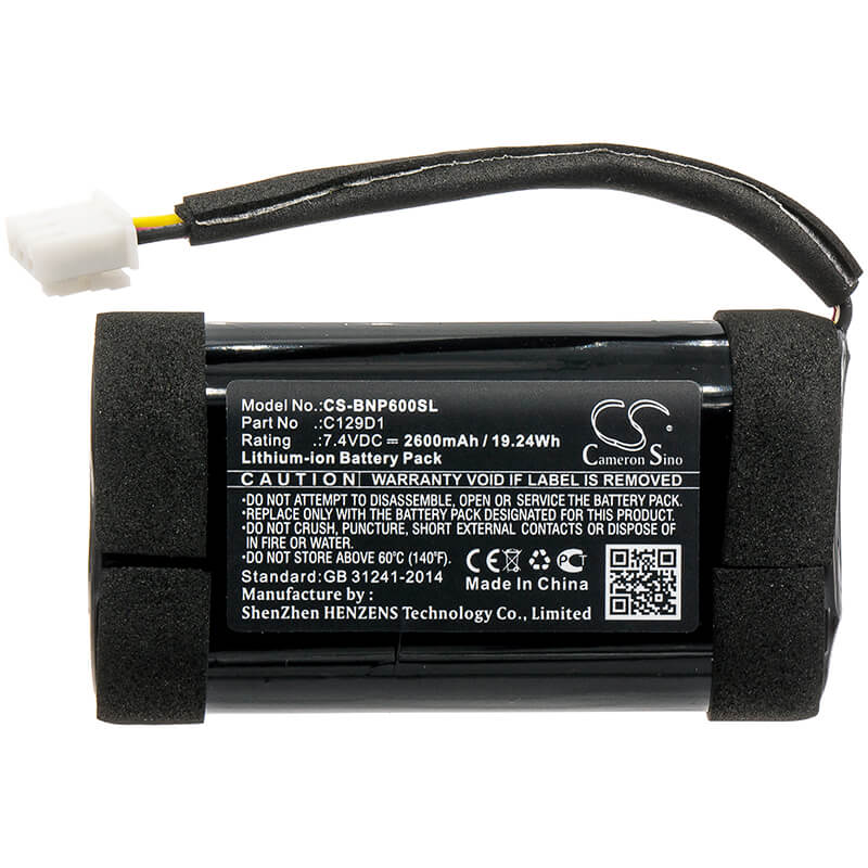 7.4V, 2600mAh, Li-ion Battery fits Bang & Olufsen, 11400, 1140026, 19.24Wh