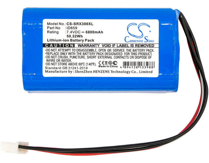 7.4V, 6800mAh, Li-ion Battery fits Sony, Srs-x30, Srs-xb3, 50.32Wh