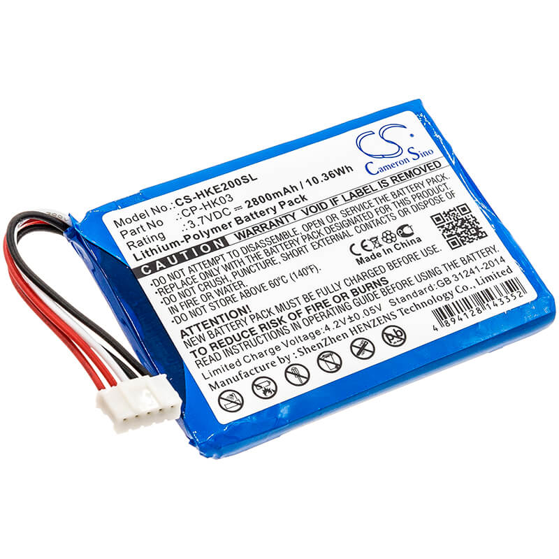 3.7V, 2800mAh, Li-Polymer Battery fits Harman/kardon, Esquire 2, 10.36Wh