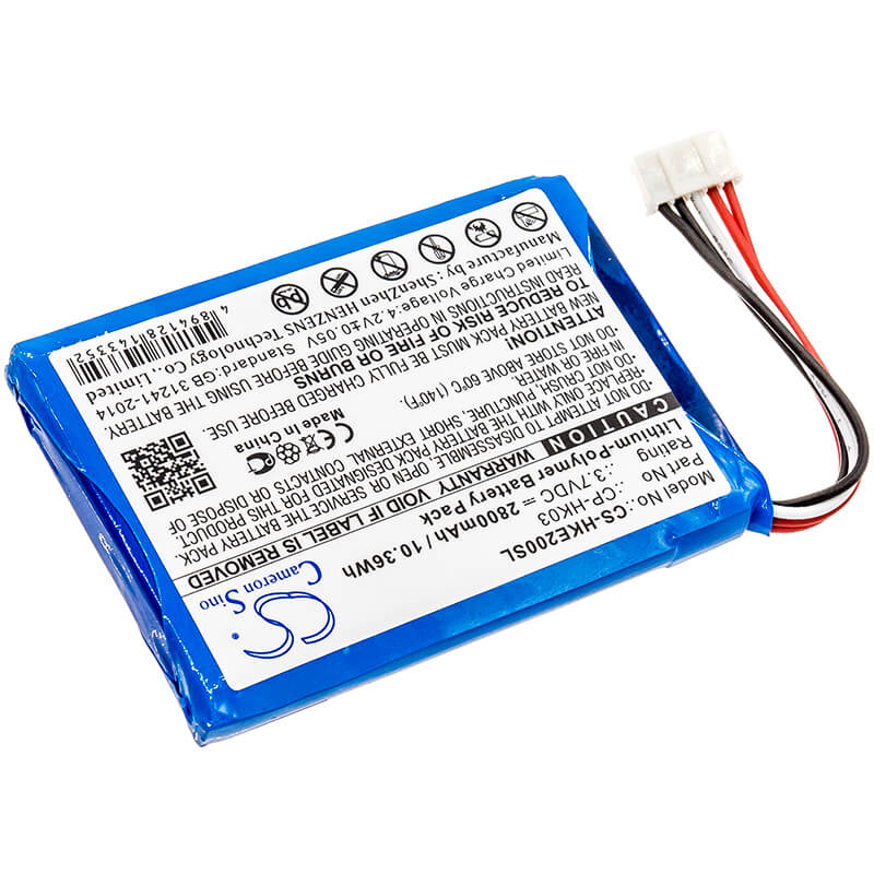 3.7V, 2800mAh, Li-Polymer Battery fits Harman/kardon, Esquire 2, 10.36Wh