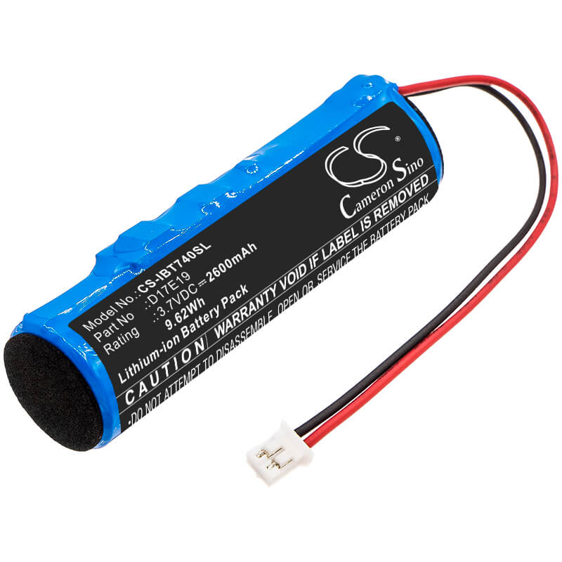 3.7V, 2600mAh, Li-ion Battery fits Ihome, Ibt74, 9.62Wh