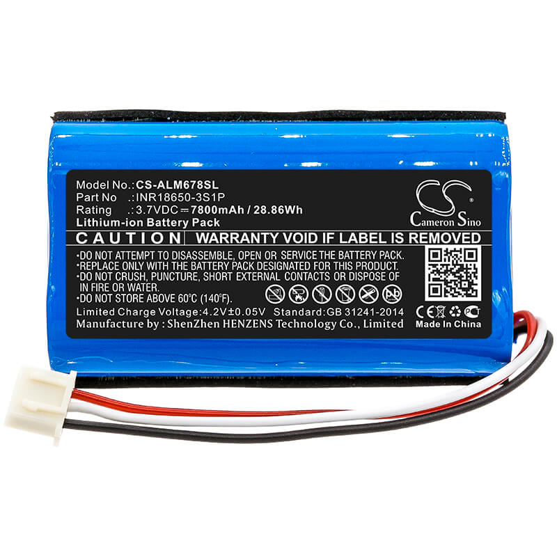 3.7V, 7800mAh, Li-ion Battery fits Altec Lansing, Imw678, Imw678-blk, 28.86Wh