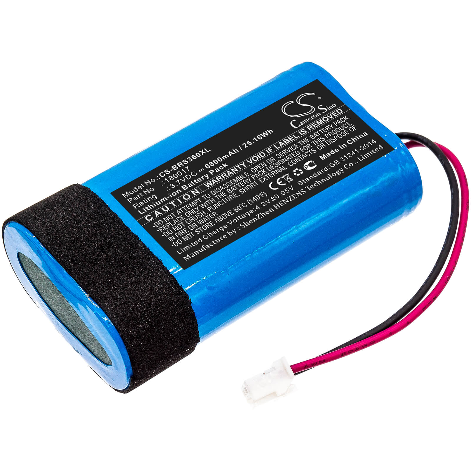3.7V, 6800mAh, Li-ion Battery fits Braven, Stryde 360, 25.16Wh