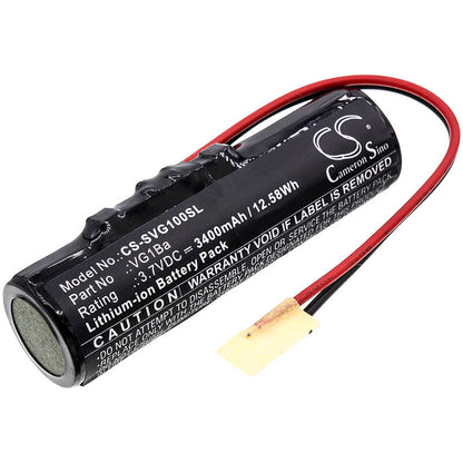 3.7V, 3400mAh, Li-ion Battery fits Soundcast, Vg1, 12.58Wh