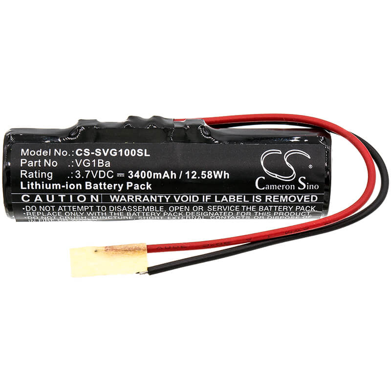 3.7V, 3400mAh, Li-ion Battery fits Soundcast, Vg1, 12.58Wh