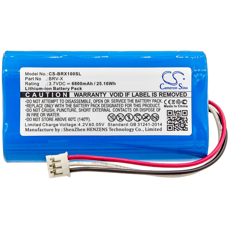 3.7V, 6800mAh, Li-ion Battery fits Braven, Brv-x, Brvxbbb, 25.16Wh