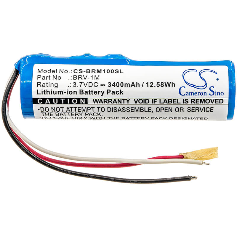 3.7V, 3400mAh, Li-ion Battery fits Braven, Brv-1m, 12.58Wh