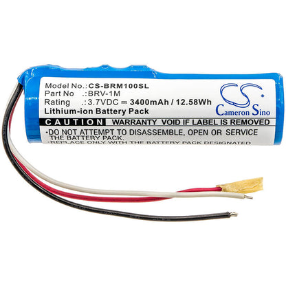 3.7V, 3400mAh, Li-ion Battery fits Braven, Brv-1m, 12.58Wh
