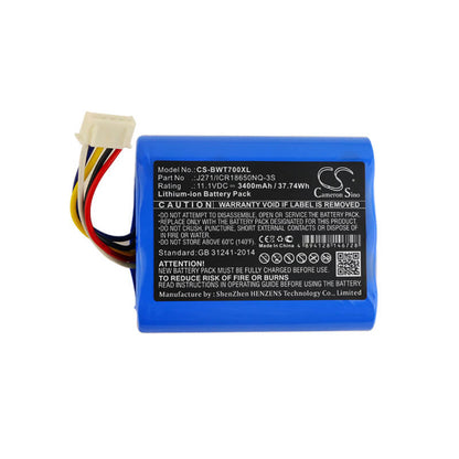 11.1V, 3400mAh, Li-ion Battery fits Bowers & Wilkins, T7, 37.74Wh