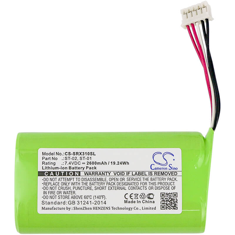 7.4V, 2600mAh, Li-ion Battery fits Sony, Srs-x3, Srs-xb2, 19.24Wh