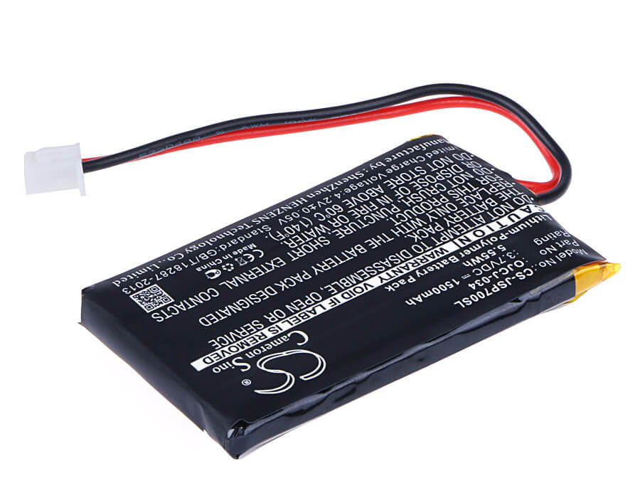 3.7V, 1500mAh, Li-Polymer Battery fits Jvc, Jvc Sp-ad70-a, Jvc Sp-ad70-b, 5.55Wh