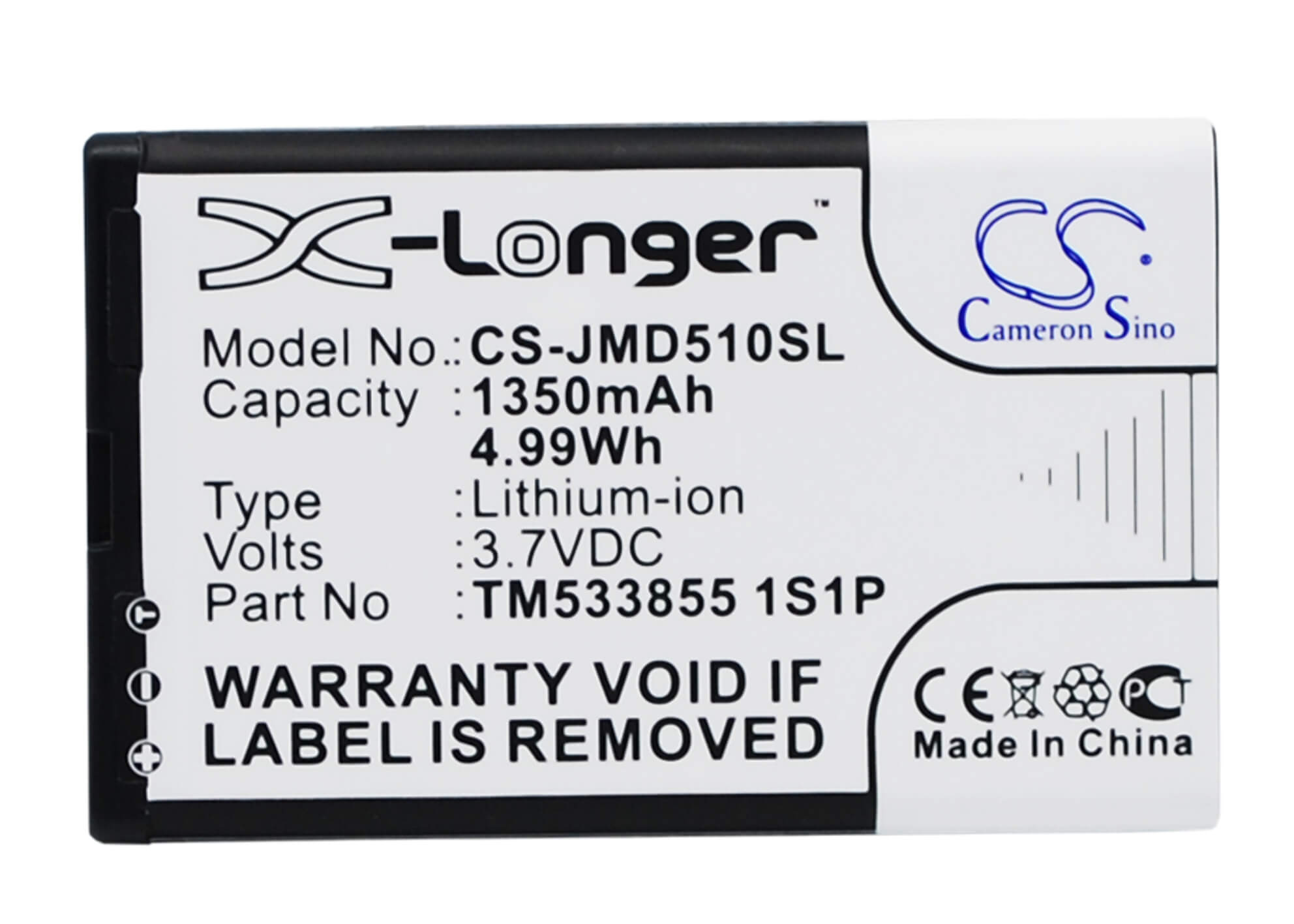 3.7V, 1350mAh, Li-ion Battery fits Jbl, Md-51w, Play Up, 4.995Wh